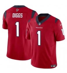 Youth Houston Texans #1 Stefon Diggs Red 2024 F.U.S.E Vapor Untouchable Limited Stitched Football Jersey