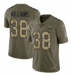 Youth Nike Green Bay Packers #38 Tramon Williams Limited Olive/Camo 2017 Salute to Service NFL Jersey