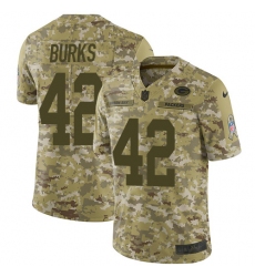 Men's Nike Green Bay Packers #42 Oren Burks Limited Camo 2018 Salute to Service NFL Jersey