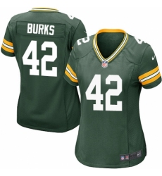Women's Nike Green Bay Packers #42 Oren Burks Game Green Team Color NFL Jersey