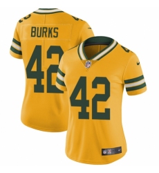 Women's Nike Green Bay Packers #42 Oren Burks Limited Gold Rush Vapor Untouchable NFL Jersey