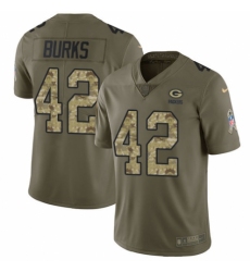 Youth Nike Green Bay Packers #42 Oren Burks Limited Olive/Camo 2017 Salute to Service NFL Jersey