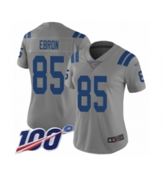 Women's Indianapolis Colts #85 Eric Ebron Limited Gray Inverted Legend 100th Season Football Jersey