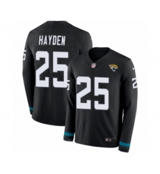 Men's Nike Jacksonville Jaguars #25 D.J. Hayden Limited Black Therma Long Sleeve NFL Jersey