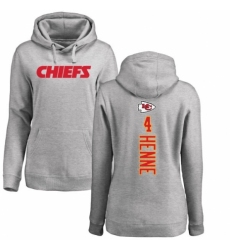 NFL Women's Nike Kansas City Chiefs #4 Chad Henne Ash Backer Pullover Hoodie