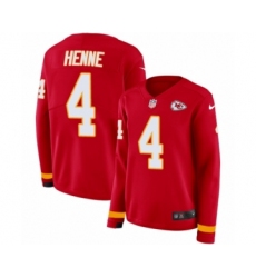 Women's Nike Kansas City Chiefs #4 Chad Henne Limited Red Therma Long Sleeve NFL Jersey