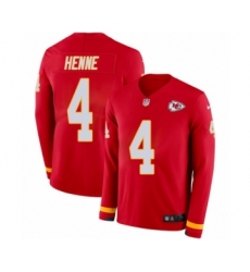 Youth Nike Kansas City Chiefs #4 Chad Henne Limited Red Therma Long Sleeve NFL Jersey