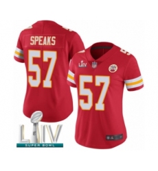 Women's Kansas City Chiefs #57 Breeland Speaks Red Team Color Vapor Untouchable Limited Player Super Bowl LIV Bound Football Jersey