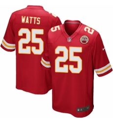 Men's Nike Kansas City Chiefs #25 Armani Watts Game Red Team Color NFL Jersey