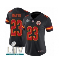 Women's Kansas City Chiefs #23 Armani Watts Limited Black Rush Vapor Untouchable Super Bowl LIV Bound Football Jersey