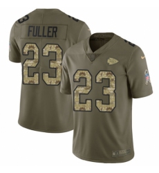 Men's Nike Kansas City Chiefs #23 Kendall Fuller Limited Olive/Camo 2017 Salute to Service NFL Jersey