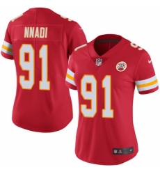 Women's Nike Kansas City Chiefs #91 Derrick Nnadi Red Team Color Vapor Untouchable Limited Player NFL Jersey