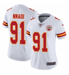 Women's Nike Kansas City Chiefs #91 Derrick Nnadi White Vapor Untouchable Elite Player NFL Jersey