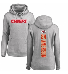 NFL Women's Nike Kansas City Chiefs #24 David Amerson Ash Backer Pullover Hoodie