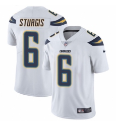 Men's Nike Los Angeles Chargers #6 Caleb Sturgis White Vapor Untouchable Limited Player NFL Jersey