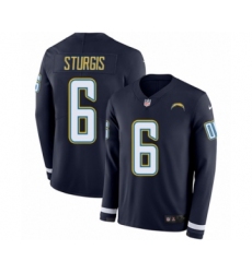Youth Nike Los Angeles Chargers #6 Caleb Sturgis Limited Navy Blue Therma Long Sleeve NFL Jersey