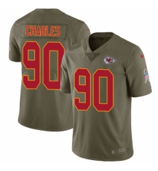 Men's Nike Kansas City Chiefs #90 Stefan Charles Limited Olive 2017 Salute to Service NFL Jersey