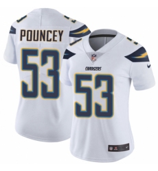 Women's Nike Los Angeles Chargers #53 Mike Pouncey White Vapor Untouchable Limited Player NFL Jersey