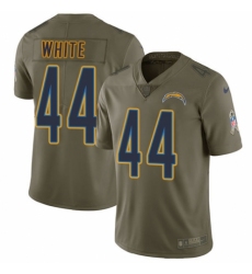 Men's Nike Los Angeles Chargers #44 Kyzir White Limited Olive 2017 Salute to Service NFL Jersey