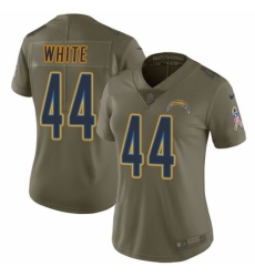 Women's Nike Los Angeles Chargers #44 Kyzir White Limited Olive 2017 Salute to Service NFL Jersey