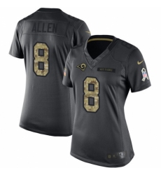 Women's Nike Los Angeles Rams #8 Brandon Allen Limited Black 2016 Salute to Service NFL Jersey