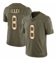 Youth Nike Los Angeles Rams #8 Brandon Allen Limited Olive/Gold 2017 Salute to Service NFL Jersey