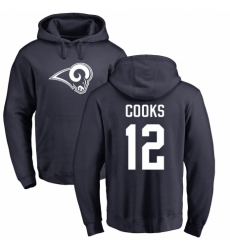 NFL Nike Los Angeles Rams #12 Brandin Cooks Navy Blue Name & Number Logo Pullover Hoodie