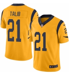 Men's Nike Los Angeles Rams #21 Aqib Talib Limited Gold Rush Vapor Untouchable NFL Jersey