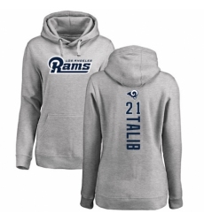 NFL Women's Nike Los Angeles Rams #21 Aqib Talib Ash Backer Pullover Hoodie