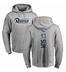NFL Nike Los Angeles Rams #93 Ndamukong Suh Ash Backer Pullover Hoodie