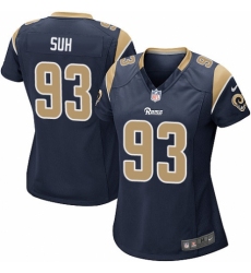 Women's Nike Los Angeles Rams #93 Ndamukong Suh Game Navy Blue Team Color NFL Jersey