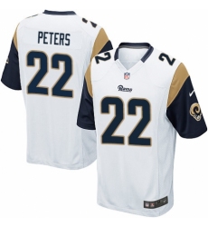 Men's Nike Los Angeles Rams #22 Marcus Peters Game White NFL Jersey