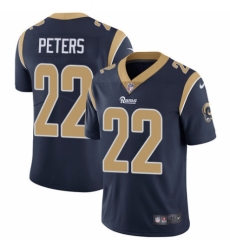 Youth Nike Los Angeles Rams #22 Marcus Peters Navy Blue Team Color Vapor Untouchable Limited Player NFL Jersey