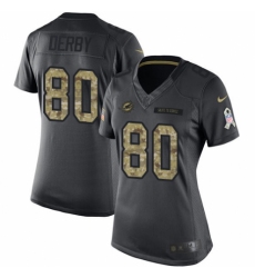 Women's Nike Miami Dolphins #80 Danny Amendola Limited Black 2016 Salute to Service NFL Jersey
