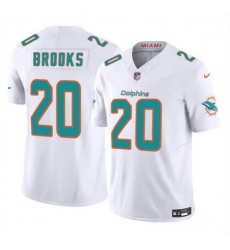 Men's Miami Dolphins #20 Jordyn Brooks White 2024 F.U.S.E Vapor Limited Football Stitched Jersey