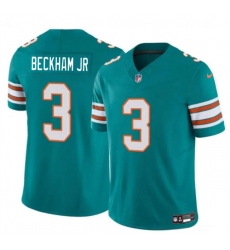 Men's Miami Dolphins #3 Odell Beckham Jr Aqua 2023 F.U.S.E Alternate Vapor Limited Football Stitched Jersey