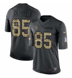 Youth Nike Miami Dolphins #85 A.J. Derby Limited Black 2016 Salute to Service NFL Jersey