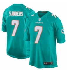 Men's Nike Miami Dolphins #7 Jason Sanders Game Aqua Green Team Color NFL Jersey