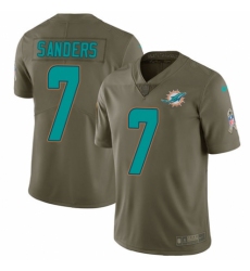 Men's Nike Miami Dolphins #7 Jason Sanders Limited Olive 2017 Salute to Service NFL Jersey