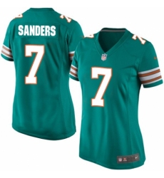 Women's Nike Miami Dolphins #7 Jason Sanders Game Aqua Green Alternate NFL Jersey
