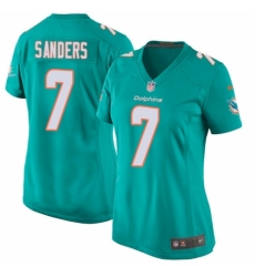 Women's Nike Miami Dolphins #7 Jason Sanders Game Aqua Green Team Color NFL Jersey