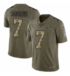 Youth Nike Miami Dolphins #7 Jason Sanders Limited Olive/Camo 2017 Salute to Service NFL Jersey
