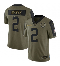Men's Minnesota Vikings #84 Randy Moss Nike Olive 2021 Salute To Service Retired Player Limited Jersey