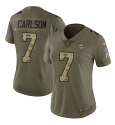 Women's Nike Minnesota Vikings #7 Daniel Carlson Limited Olive/Camo 2017 Salute to Service NFL Jersey
