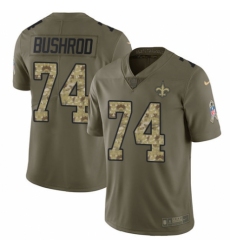 Youth Nike New Orleans Saints #74 Jermon Bushrod Limited Olive/Camo 2017 Salute to Service NFL Jersey
