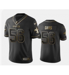 Men's Nike New Orleans Saints #56 DeMario Davis Black Gold Stitched Football Vapor Untouchable Limited Jersey