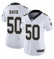 Women's Nike New Orleans Saints #50 DeMario Davis White Vapor Untouchable Limited Player NFL Jersey