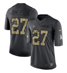 Men's Nike New Orleans Saints #27 Natrell Jamerson Limited Black 2016 Salute to Service NFL Jersey