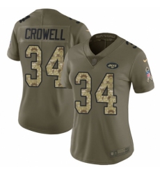 Women's Nike New York Jets #34 Isaiah Crowell Limited Olive/Camo 2017 Salute to Service NFL Jersey