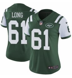 Women's Nike New York Jets #61 Spencer Long Green Team Color Vapor Untouchable Limited Player NFL Jersey